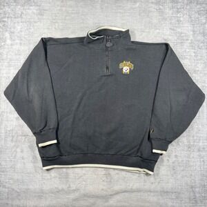 Pittsburgh Steelers Sweatshirt Mens 2XL Black Quarter Zip Vintage Pro Player NFL